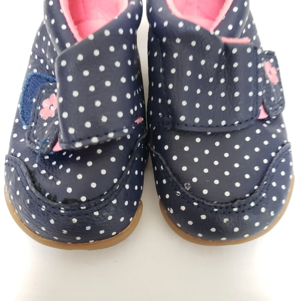 Carter's Blue and White Polka Dotted Booties